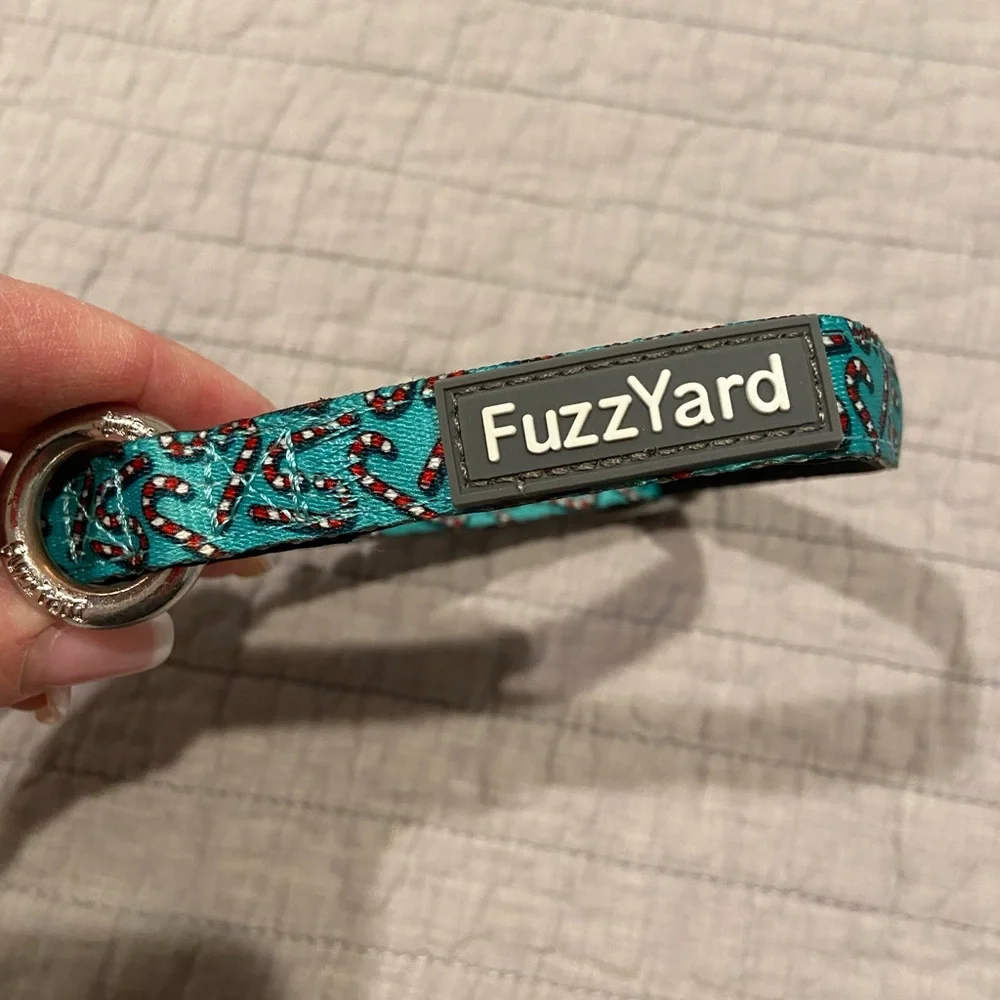 Fuzzyard Adjustable Dog Collar | Christmas Candy Cane Print | Small–Medium